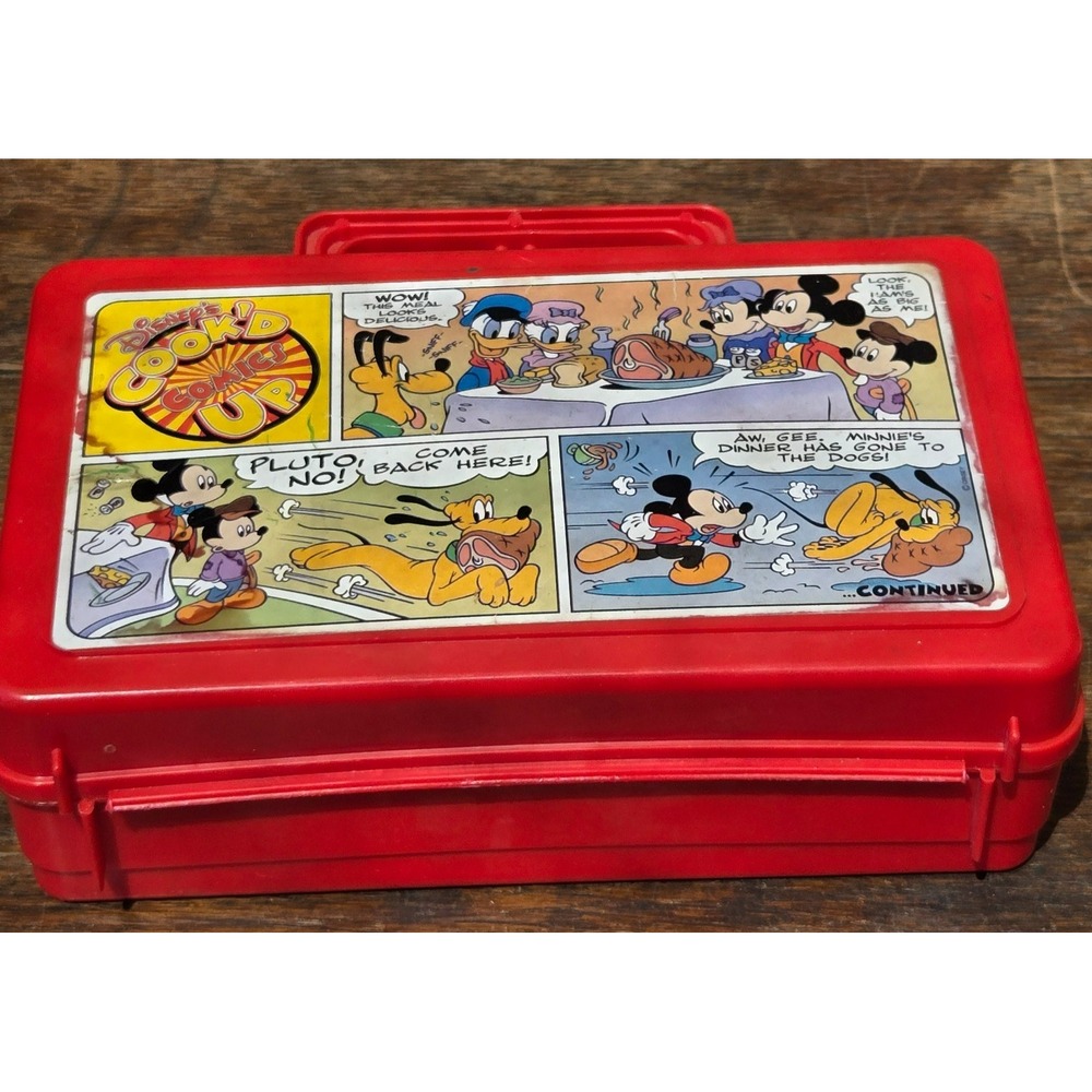 Vintage Disney Pluto Mickey Cook'd Up Comics Whirley Works Pencil Lunch Box